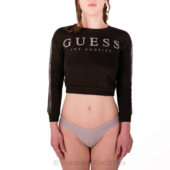 Micro Crop GUESS Long Sleeve Sweatshirt - Picture 4 of 6